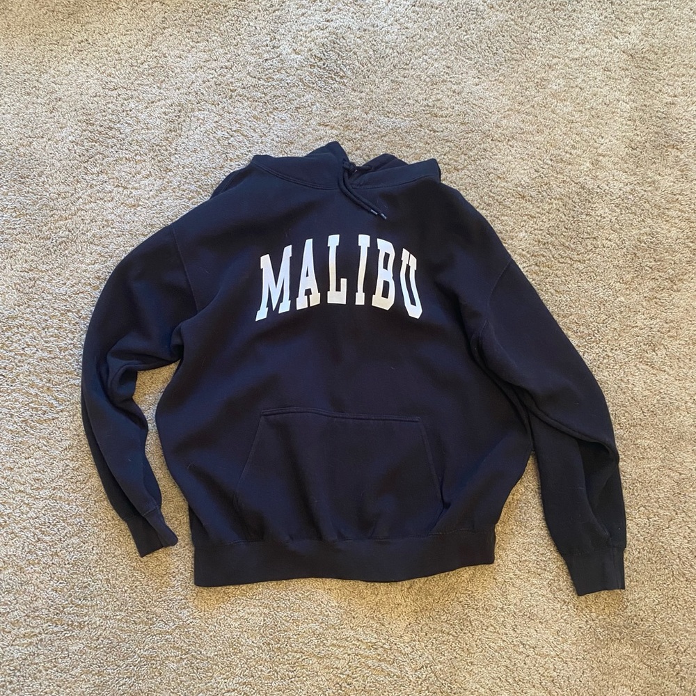 Brandy Melville John Galt Black Malibu Sweatshirt Hoodie